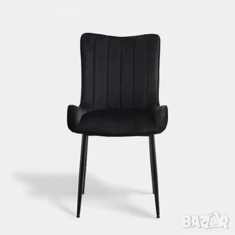 Трапезни столове с кадифена дамаска, к-кт от 2 бр. C-U-DC-B0206BL, снимка 3 - Столове - 49128608