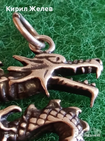 Унисекс сребърна висулка КИТАЙСКИ ДРАКОН ювелирна изработка 27219, снимка 4 - Колиета, медальони, синджири - 52912451