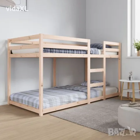 vidaXL Двуетажно легло без матрак 90x200 cm масивна дървесина бор(SKU: 3206504), снимка 2 - Спални и легла - 56135596
