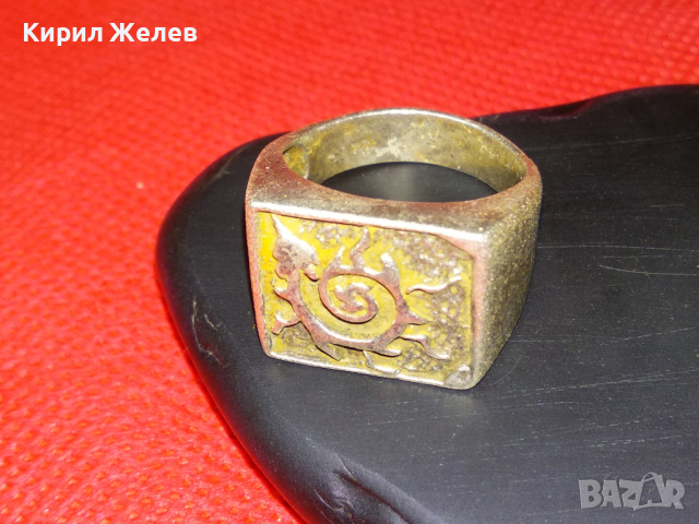 ВЕЛИКОЛЕПЕН ХУДОЖЕСТВЕНО ОРНАМЕНТИРАН МАСИВЕН СРЕБЪРЕН ПРЪСТЕН СРЕБРО 925 РЪЧНА АРТ ИЗРАБОТКА 43763, снимка 13 - Пръстени - 44613103