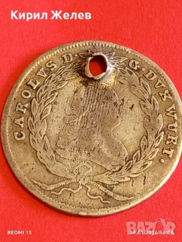 Сребърна монета 20 кройцера 1764г. Карл Вюртемберг за КОЛЕКЦИЯ 52629, снимка 9 - Нумизматика и бонистика - 53094849