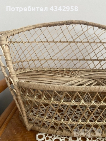 Vintage диван за кукли . Ратан. Германия , снимка 2 - Антикварни и старинни предмети - 51450776