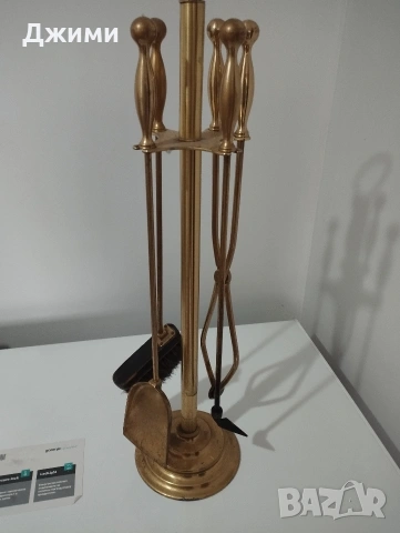 масивен бронзов каминен комплект, снимка 8 - Антикварни и старинни предмети - 53932138