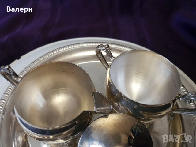 Сервиз за Захар и Мляко 100% Посребрен Антика , снимка 6 - Антикварни и старинни предмети - 40747625