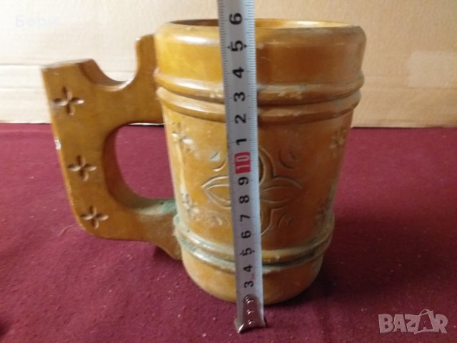 Стара дървена халба за бира, снимка 6 - Чаши - 34521773