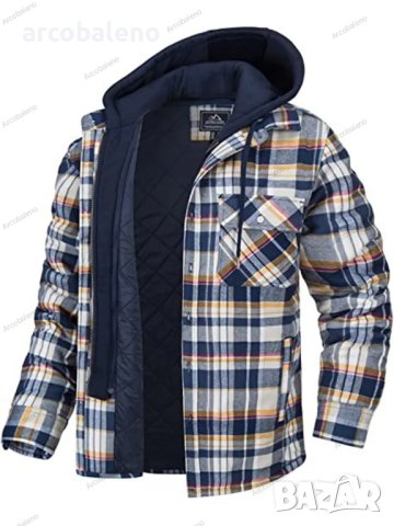 Ежедневно мъжко яке с дълъг ръкав и удебелена подплата с качулка, 4цвята , снимка 3 - Якета - 42398793