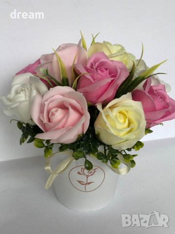 Букет с ароматни сапунени рози, снимка 4 - Декорация за дома - 32962692
