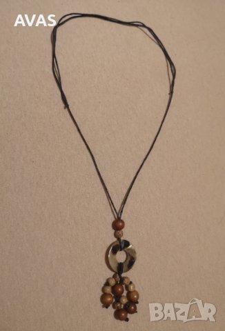 Нов тъмно зелен гердан със седеф