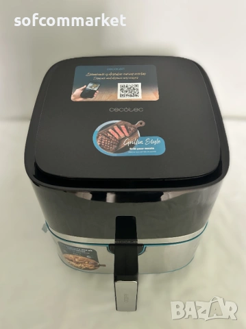 НОВ Еър фрайър Cecotec Cecofry Full Inox 5500 Pro – 5.5L, 1700W + Гаранция