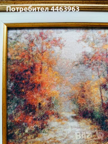 гоблен ,, След дъжда" 16,5/20 см, снимка 8 - Гоблени - 51230540