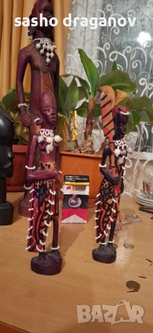 2 ръчно издялани африкански фигурки, снимка 13 - Други ценни предмети - 52500620