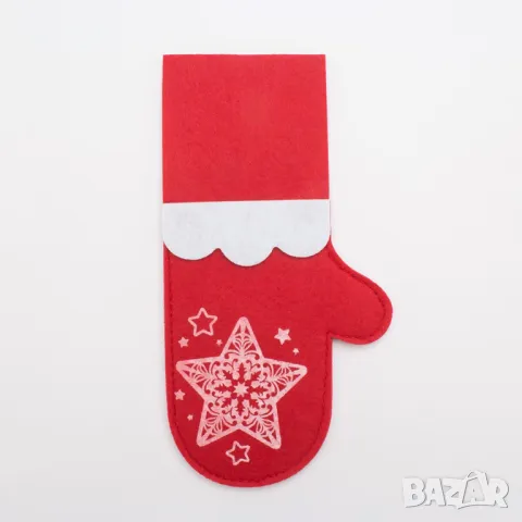 5347 Коледен калъф за прибори Ръкавичка, снимка 2 - Аксесоари за кухня - 47573398