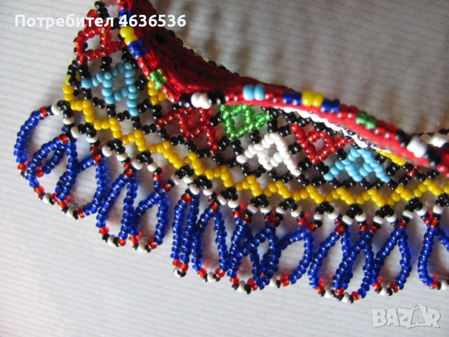 Женски накит за носия-стъклени мъниста, снимка 4 - Антикварни и старинни предмети - 52440484