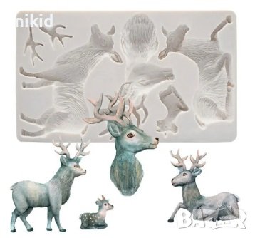 Елени елен гора Грамаден силиконов молд форма декорация торта фондан шоколад и др., снимка 3 - Форми - 27083215