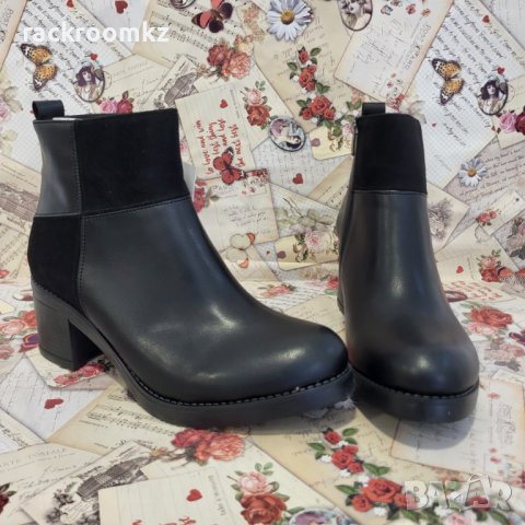 Елегантни дамски боти в черен цвят на ток модел: 741004 black, снимка 2 - Дамски боти - 42512537