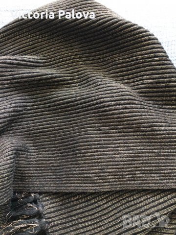 🇮🇹 Черен шал със златна нишка POI BY KRIZIA, снимка 4 - Шалове - 30539368