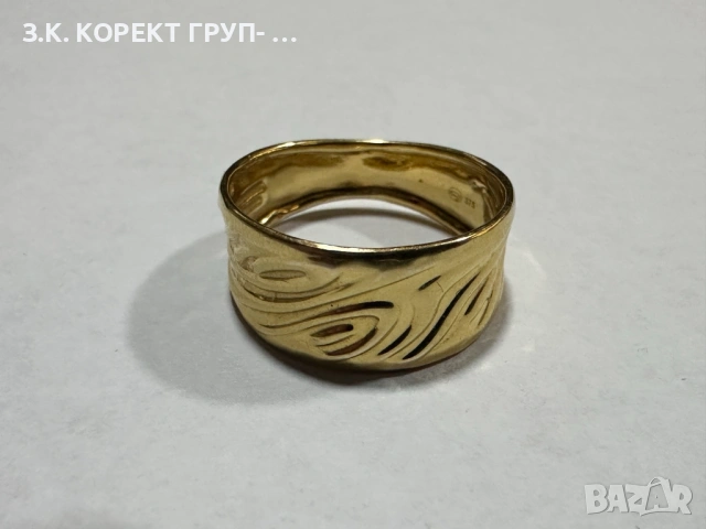Златен пръстен 9к, 1,33гр, снимка 5 - Пръстени - 53048363