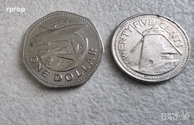 Монети. Карибски басеин. Барбадос. 1 долар и 0.25, 5, 1  цента. 4 бр., снимка 3 - Нумизматика и бонистика - 42425154