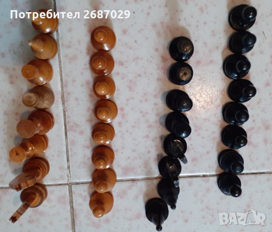 7 см цар. стари фигури за шах 32 броя, дърво, снимка 2 - Шах и табла - 34369387