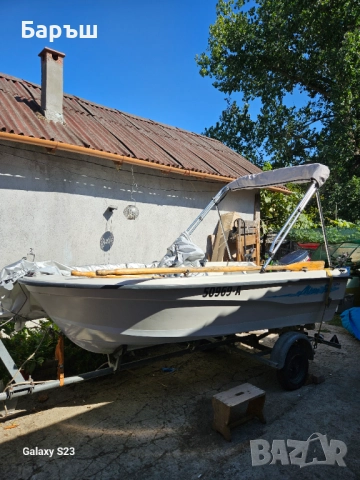 Лодка Terhi Micro Fun 320см 150см с колесар и двигател Yamaha 15 hp, снимка 1