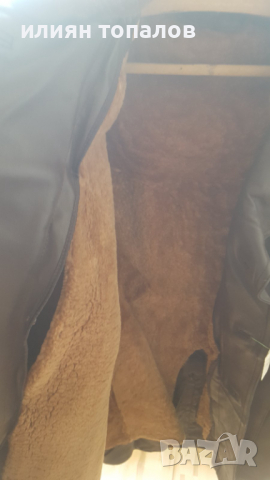 Кожена шуба от телешка кожа с подплата от естествена агнешка кожа , снимка 3 - Палта - 36479473