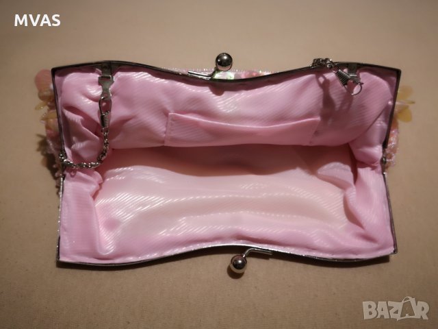 Нова розова бална чантичка Русалка абитуриентска клъч, снимка 3 - Чанти - 31452357