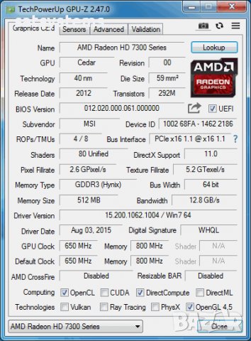 Видео карта AMD Radeon MSI HD 7350 512MB GDDR3 64bit PCI-E, снимка 10 - Видеокарти - 37431559