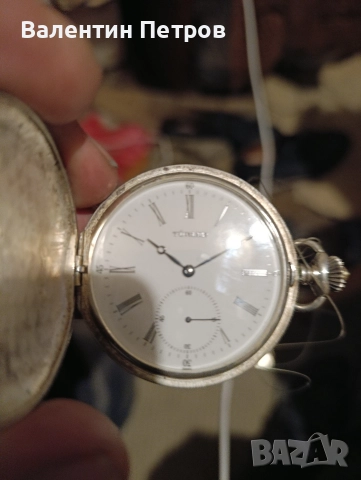 сребърен джобен часовник, снимка 2 - Антикварни и старинни предмети - 52827706