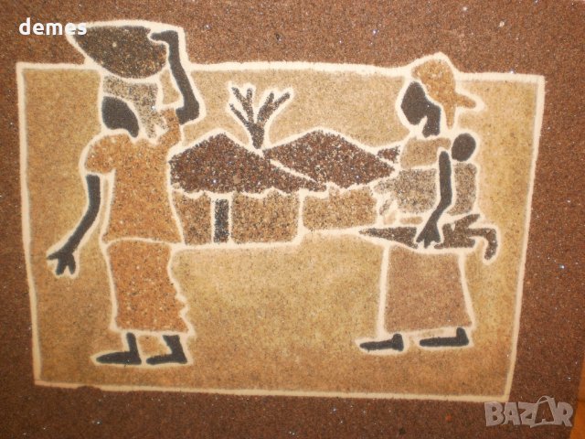  Картина от пясък от Африка-Африкански жени, снимка 2 - Картини - 32151170