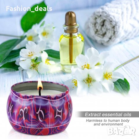Нов Подаръчен комплект 4 ароматни свещи Релаксация Антистрес дом офис, снимка 2 - Други - 37451862