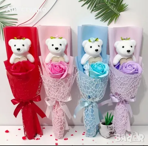 🧸 Розов букет с Плюшено Мече – Перфектният нежен подарък! 🌹✨