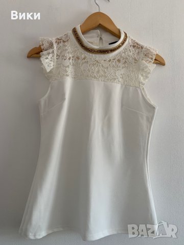 Красива дамска блуза с дантела, снимка 5 - Тениски - 29085518