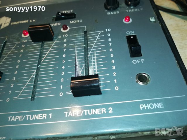 europsonic sm600-made in taiwan-ретро миксер от франция L2607221139, снимка 6 - Ресийвъри, усилватели, смесителни пултове - 37502467