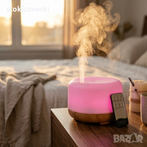 Арома дифузер - овлажнител за въздух с дистанционно управление, снимка 7 - Ароматизатори - 54082625