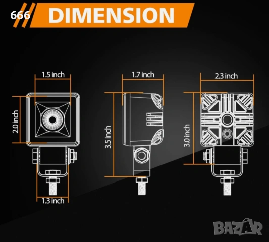 Комплект от 2 броя Лед LED Халогени, снимка 6 - Аксесоари и консумативи - 53984008