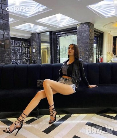 Сандали на ток - черни, снимка 2 - Сандали - 34616591