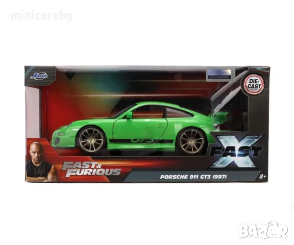 Метални колички: Fast & Furious Porsche 911 GT3 (997) – метален модел 1:24, снимка 4 - Колекции - 55954097