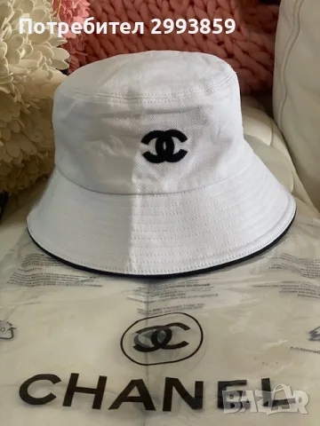 шапка ШАНЕЛ*Chanel bucket hat cotton, снимка 9 - Шапки - 55740531