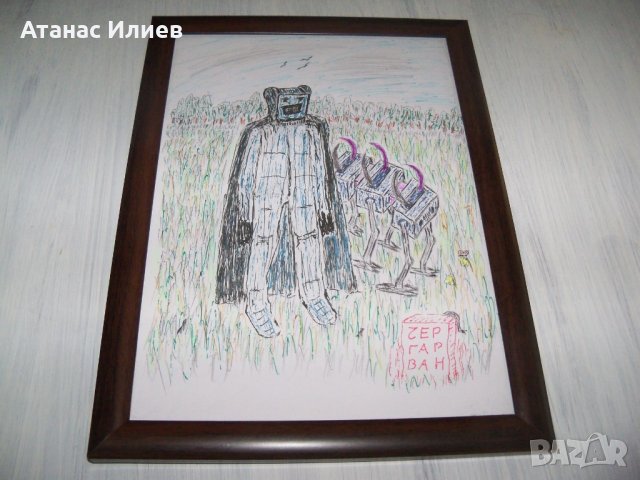 Оригинална рамкирана илюстрация към разказа "Пандемия 2222", снимка 5 - Други - 30381518