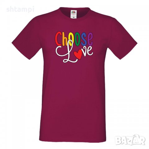  Мъжка тениска Choose Love Rainbow,Прайд,Празник.Повод,Изненада, снимка 4 - Тениски - 37102229
