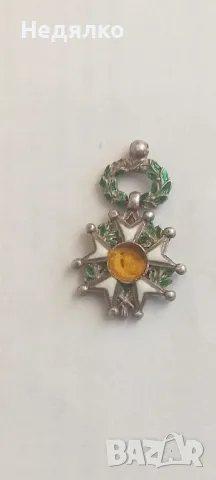 Френски сребърен орден,1870г,миниатюра, снимка 2 - Антикварни и старинни предмети - 47858583