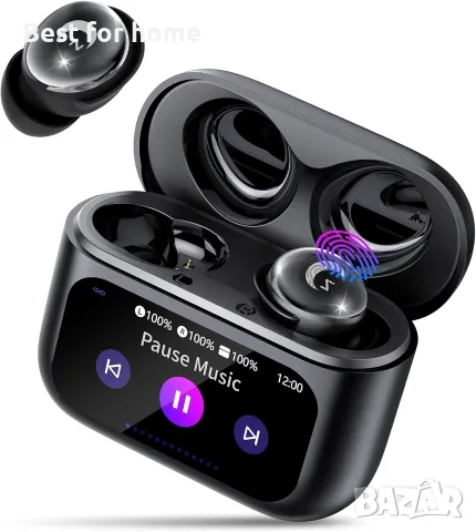 VEKJ Bluetooth слушалки, мини слушалки за сън Bluetooth 5.4 с тъчскрийн, безжични слушалки за уши 