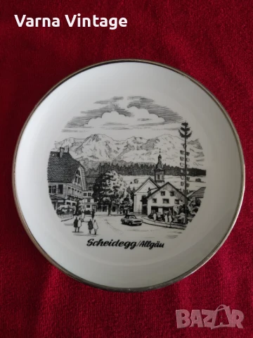 Колекционерска порцеланова чиния  Община Scheidegg регион Allgäu. Германия.