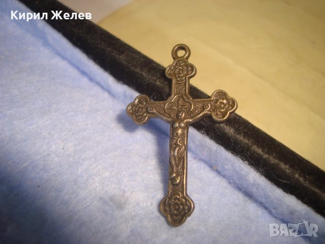 СТАРО МЕСИНГОВО РЕЛЕФНО НАГРЪДНО РАЗПЯТИЕ КРЪСТЧЕ 27491