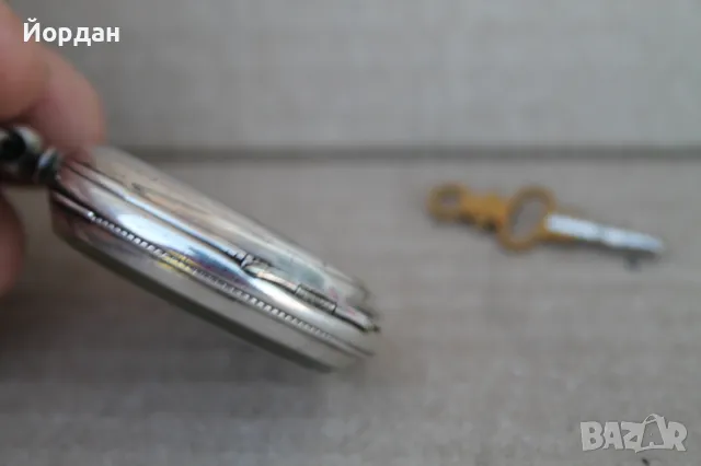 Швейцарски сребърен джобен часовник , снимка 4 - Джобни - 50099114