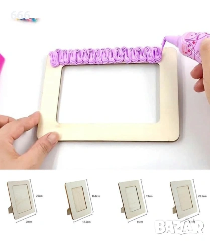 Дървена рамка за снимки, празна, „Направи си сам“ рамка за рисуване, арт декор 16.5 см / 13.5 см, снимка 3 - Други стоки за дома - 53877615