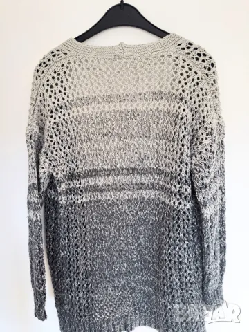 Сива плетена жилетка, снимка 2 - Жилетки - 48669361