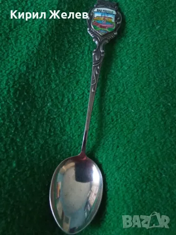 Bad Füssing СТАРА НЕМСКА КОЛЕКЦИОНЕРСКА ЕМАЙЛИРАНА СРЕБЪРНА ЛЪЖИЧКА За КАФЕ СРЕБРО 800 ПРОБА 42995, снимка 13 - Колекции - 44376107