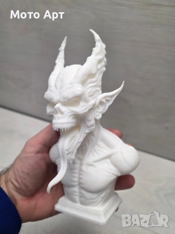 Демонска Дяволска Глава Фигура Демон Дявол Diablo 3D 3Д Принт за Оцветяване Демон Дявол, снимка 6 - Декорация за дома - 54167075