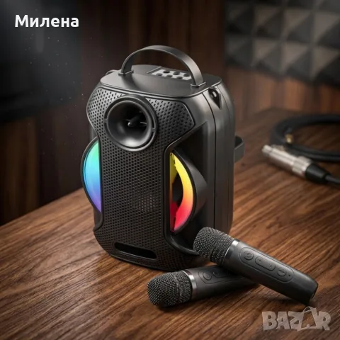преносимо Bluetooth караоке колонка, снимка 2 - Bluetooth тонколони - 55891107